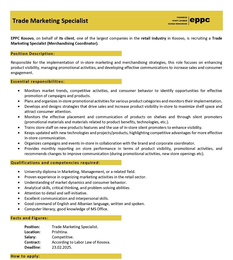 Trade Marketing Specialist